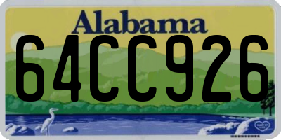 AL license plate 64CC926