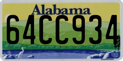 AL license plate 64CC934