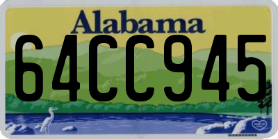AL license plate 64CC945