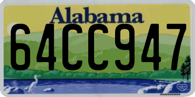 AL license plate 64CC947