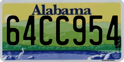 AL license plate 64CC954