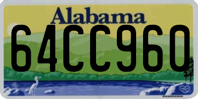 AL license plate 64CC960