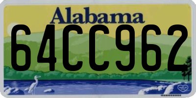 AL license plate 64CC962