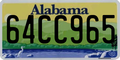 AL license plate 64CC965