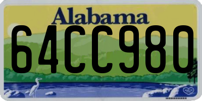 AL license plate 64CC980