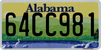 AL license plate 64CC981