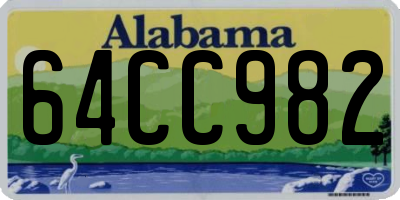 AL license plate 64CC982