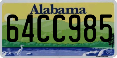 AL license plate 64CC985