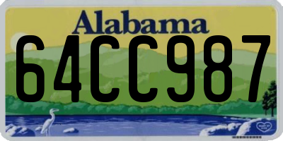 AL license plate 64CC987