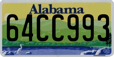 AL license plate 64CC993