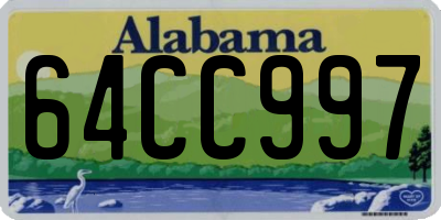 AL license plate 64CC997