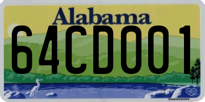 AL license plate 64CD001
