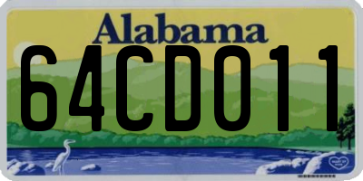 AL license plate 64CD011