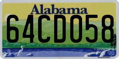 AL license plate 64CD058
