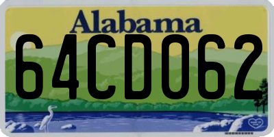 AL license plate 64CD062