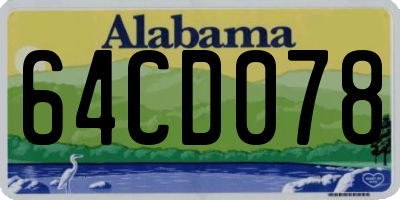 AL license plate 64CD078
