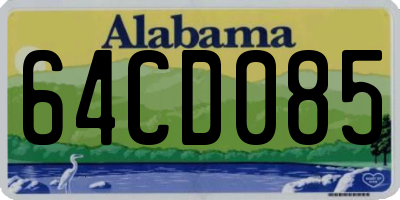 AL license plate 64CD085