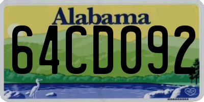 AL license plate 64CD092