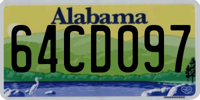 AL license plate 64CD097