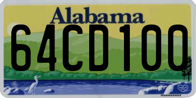 AL license plate 64CD100