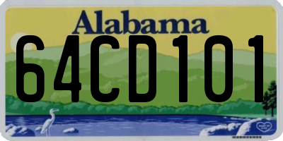 AL license plate 64CD101