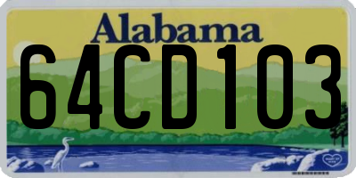 AL license plate 64CD103