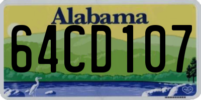 AL license plate 64CD107