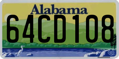 AL license plate 64CD108