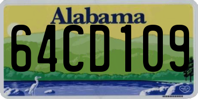 AL license plate 64CD109