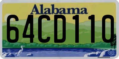 AL license plate 64CD110