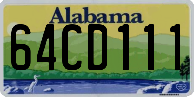 AL license plate 64CD111