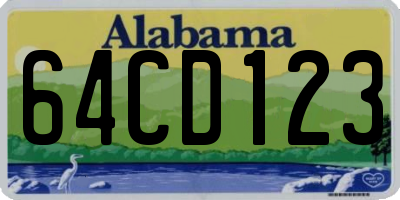 AL license plate 64CD123