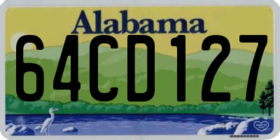 AL license plate 64CD127