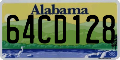 AL license plate 64CD128