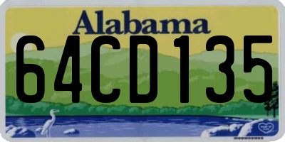 AL license plate 64CD135