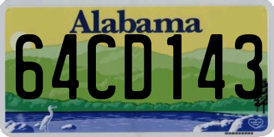 AL license plate 64CD143
