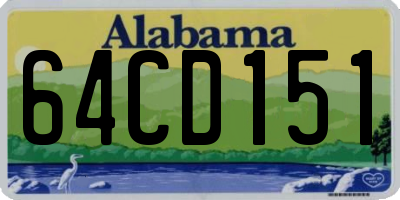 AL license plate 64CD151