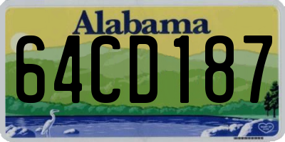 AL license plate 64CD187