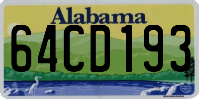 AL license plate 64CD193