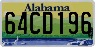 AL license plate 64CD196