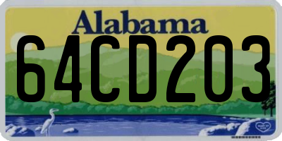 AL license plate 64CD203