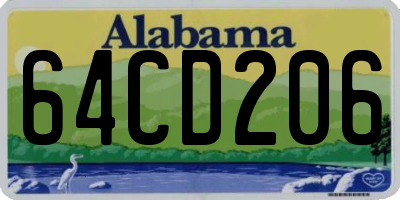 AL license plate 64CD206