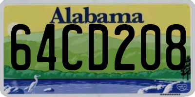 AL license plate 64CD208