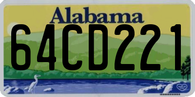 AL license plate 64CD221