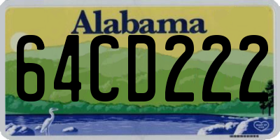 AL license plate 64CD222