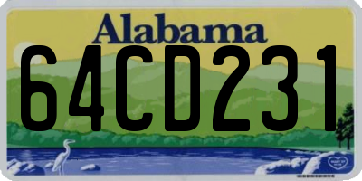 AL license plate 64CD231