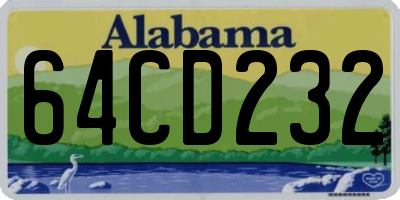 AL license plate 64CD232