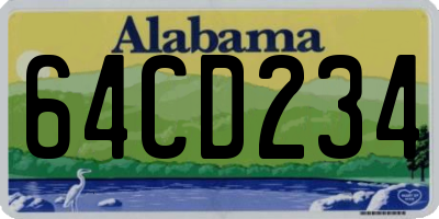 AL license plate 64CD234