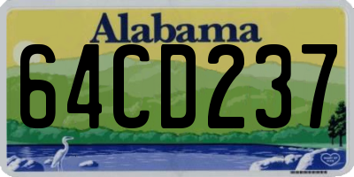 AL license plate 64CD237
