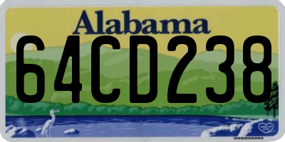 AL license plate 64CD238